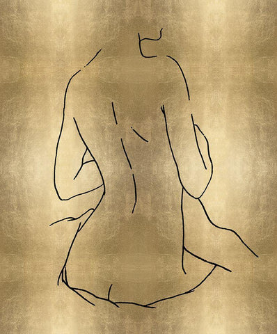 Female Figure Gold III White Modern Wood Framed Art Print with Double Matting by Blake, Madeline