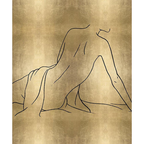 Female Figure Gold IV Black Modern Wood Framed Art Print with Double Matting by Blake, Madeline