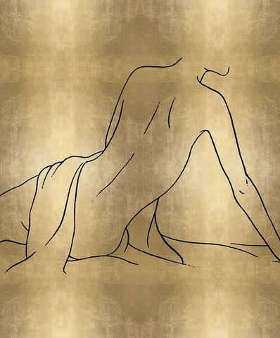 Female Figure Gold IV White Modern Wood Framed Art Print with Double Matting by Blake, Madeline