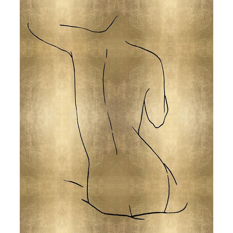 Female Figure Gold V Black Modern Wood Framed Art Print with Double Matting by Blake, Madeline