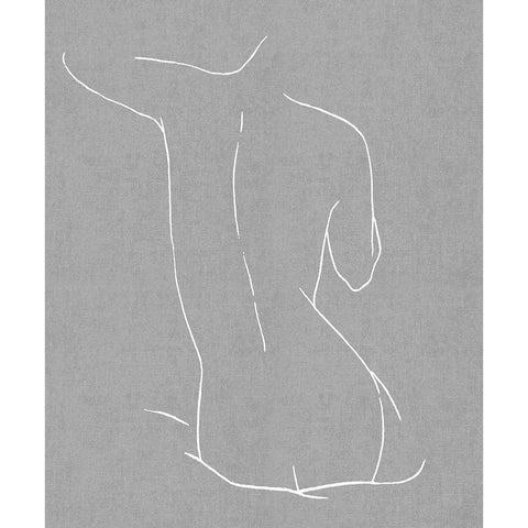 Female Figure Gray V White Modern Wood Framed Art Print by Blake, Madeline