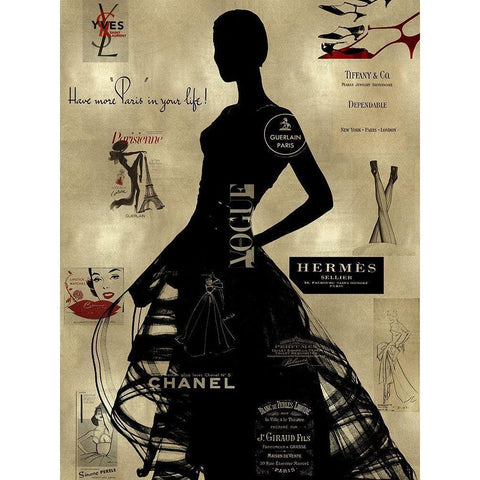 High Fashion on Gold III White Modern Wood Framed Art Print by Pearson, Amanda