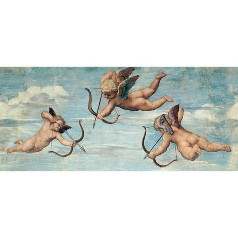 Trionfo di Galatea White Modern Wood Framed Art Print by Sanzio, Raffaello