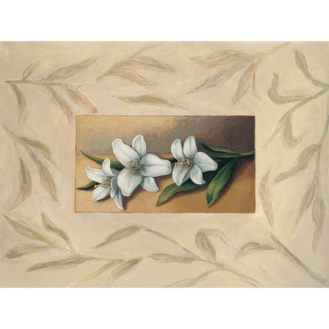 Flores I White Modern Wood Framed Art Print by Tamaris, Raul