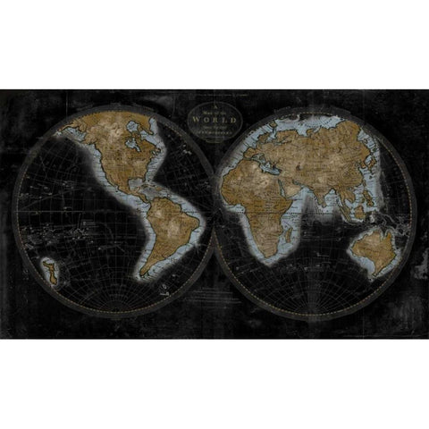 The World In Gold Gold Ornate Wood Framed Art Print with Double Matting by Brennan, Russell