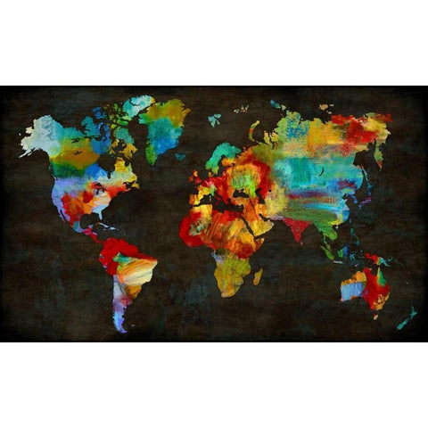 Color My World Black Modern Wood Framed Art Print with Double Matting by Brennan, Russell