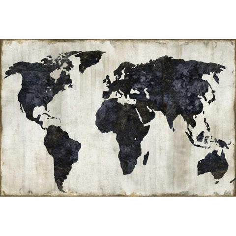 The World II Black Modern Wood Framed Art Print with Double Matting by Brennan, Russell