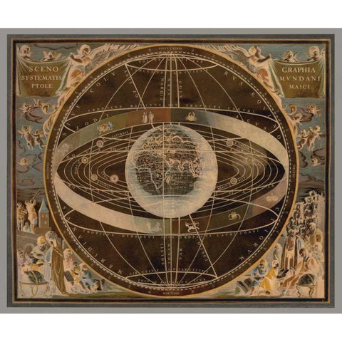 Celestial II Gold Ornate Wood Framed Art Print with Double Matting by Brennan, Russell