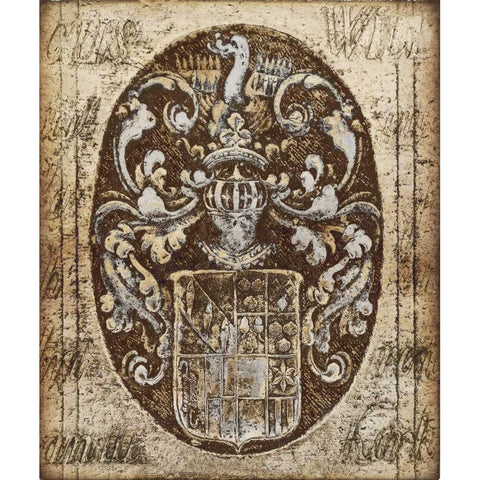 Coat of Arms I Gold Ornate Wood Framed Art Print with Double Matting by Brennan, Russell