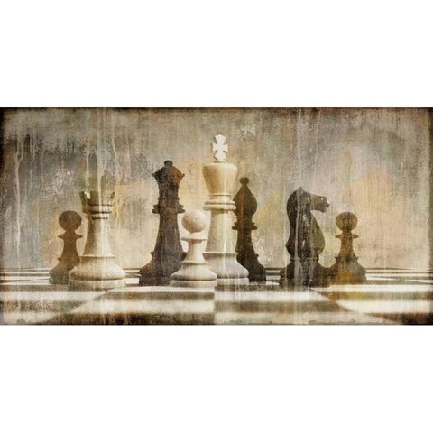 Chess Black Modern Wood Framed Art Print with Double Matting by Brennan, Russell