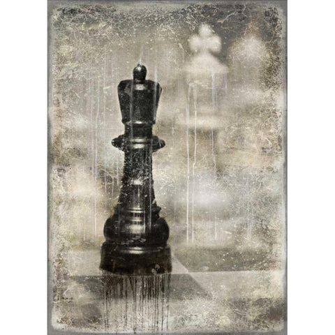 Checkmate I Black Modern Wood Framed Art Print with Double Matting by Brennan, Russell