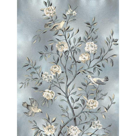 Chinoiserie in Silver III Gold Ornate Wood Framed Art Print with Double Matting by Campbell, Renee