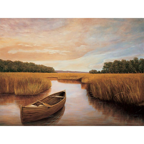 Reflections on the lake I Black Modern Wood Framed Art Print with Double Matting by Dunahay, Richard