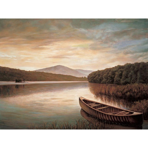 Reflections on the lake II Black Modern Wood Framed Art Print by Dunahay, Richard