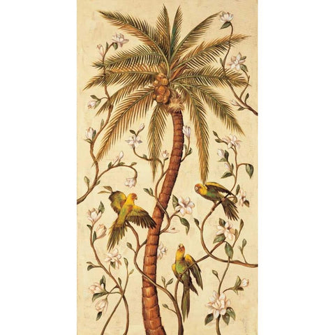 Tropical Panel I Black Modern Wood Framed Art Print with Double Matting by Jimenez, Rodolfo