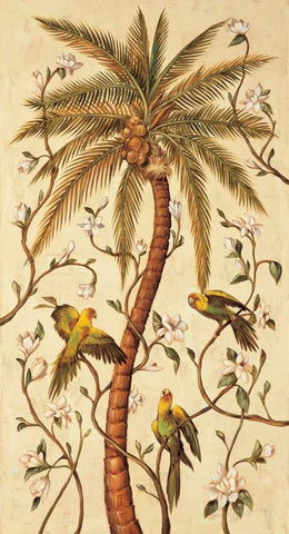 Tropical Panel I Black Ornate Wood Framed Art Print with Double Matting by Jimenez, Rodolfo