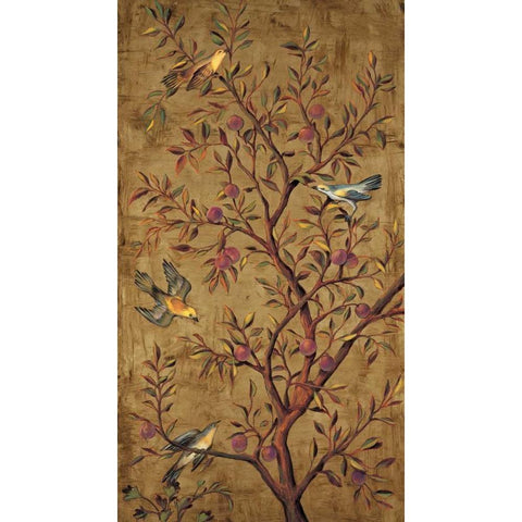 Plum Tree Panel II Gold Ornate Wood Framed Art Print with Double Matting by Jimenez, Rodolfo