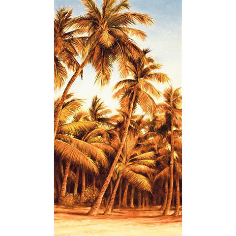 Island Sunset II White Modern Wood Framed Art Print by Jimenez, Rodolfo