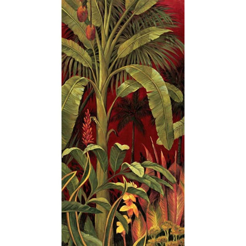 Bali Garden I White Modern Wood Framed Art Print by Jimenez, Rodolfo