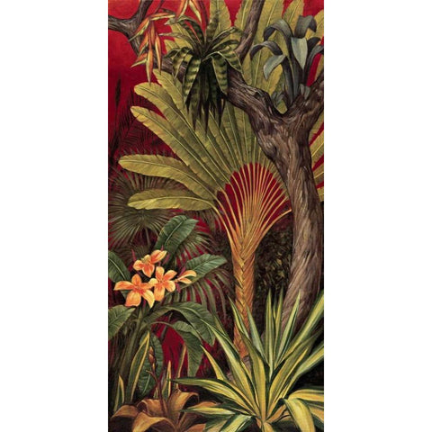 Bali Garden II White Modern Wood Framed Art Print by Jimenez, Rodolfo