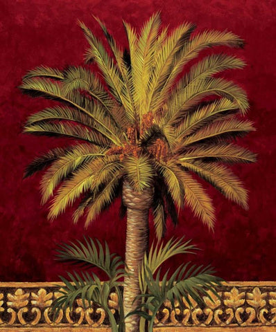 Canary Palm Black Ornate Wood Framed Art Print with Double Matting by Jimenez, Rodolfo