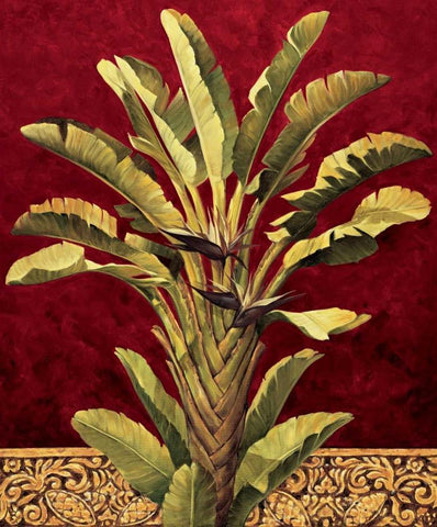 Travelers Palm Black Ornate Wood Framed Art Print with Double Matting by Jimenez, Rodolfo