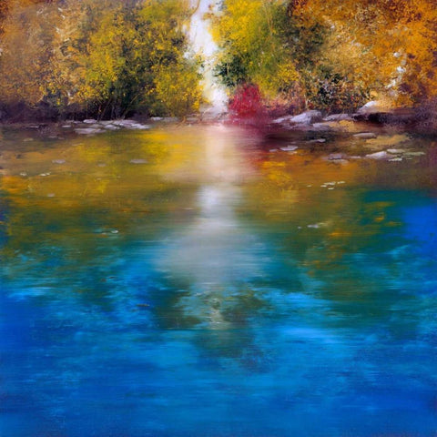 Blue Haven Black Modern Wood Framed Art Print with Double Matting by Di Scenza, Ron