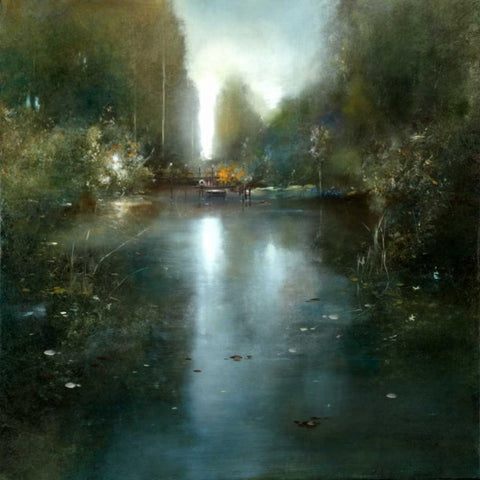 Far Away White Modern Wood Framed Art Print with Double Matting by Di Scenza, Ron