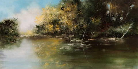 Open Air Black Ornate Wood Framed Art Print with Double Matting by Di Scenza, Ron