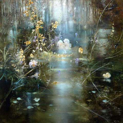 Reflections White Modern Wood Framed Art Print with Double Matting by Di Scenza, Ron