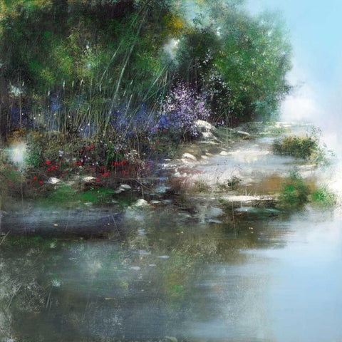 Spring Fever White Modern Wood Framed Art Print with Double Matting by Di Scenza, Ron