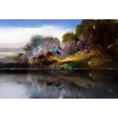 Still Waters White Modern Wood Framed Art Print by Di Scenza, Ron