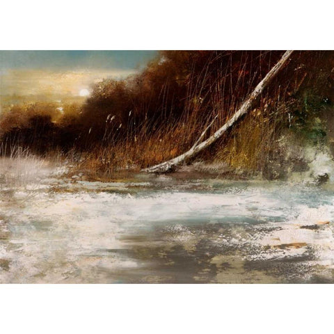 Winter Sunset Gold Ornate Wood Framed Art Print with Double Matting by Di Scenza, Ron