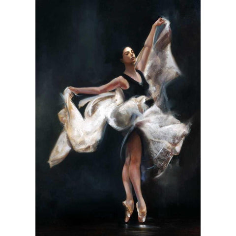 Butterfly Ballet White Modern Wood Framed Art Print by Di Scenza, Ron