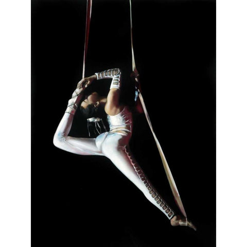 The Acrobat White Modern Wood Framed Art Print by Di Scenza, Ron