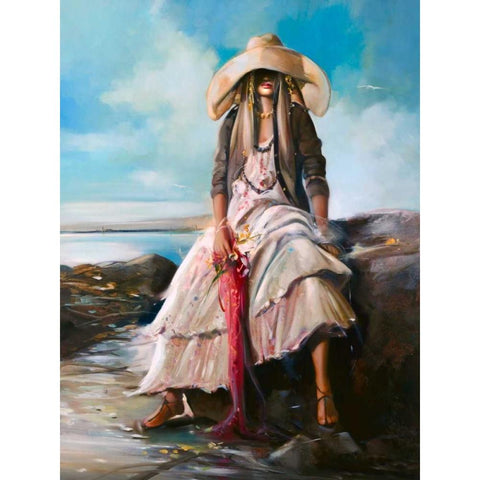 Hot Day White Modern Wood Framed Art Print by Di Scenza, Ron