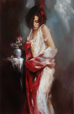 Swept Away White Modern Wood Framed Art Print with Double Matting by Di Scenza, Ron