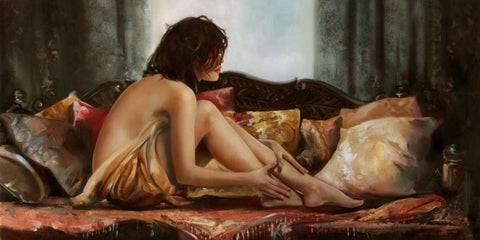 Morning Pause White Modern Wood Framed Art Print with Double Matting by Di Scenza, Ron