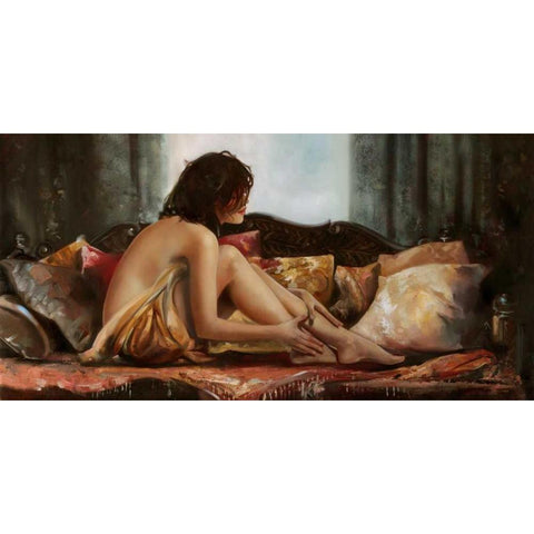 Morning Pause Black Modern Wood Framed Art Print with Double Matting by Di Scenza, Ron