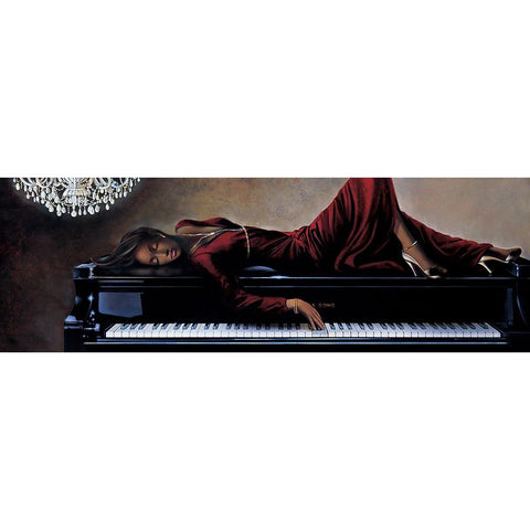 Into the Rhythm Black Modern Wood Framed Art Print with Double Matting by Di Scenza, Ron