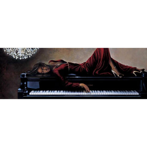 Into the Rhythm Black Modern Wood Framed Art Print with Double Matting by Di Scenza, Ron