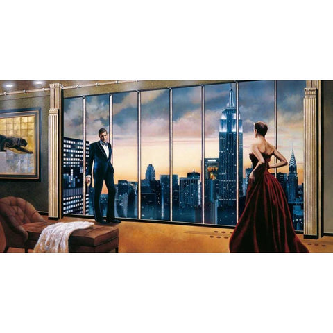 Evening Romance Black Modern Wood Framed Art Print with Double Matting by Di Scenza, Ron