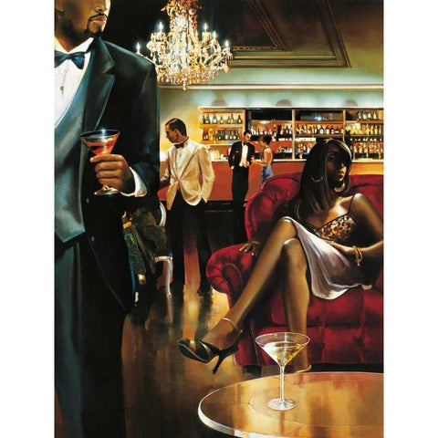 The Lounge Black Modern Wood Framed Art Print by Di Scenza, Ron