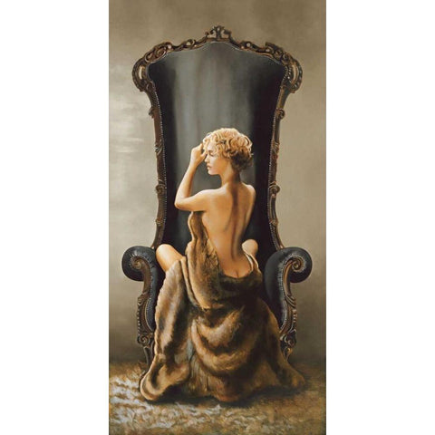Seated Beauty Gold Ornate Wood Framed Art Print with Double Matting by Di Scenza, Ron
