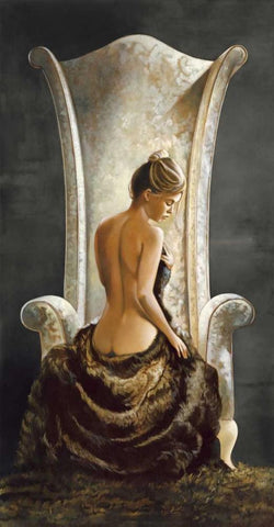 Lovely Lady Black Ornate Wood Framed Art Print with Double Matting by Di Scenza, Ron