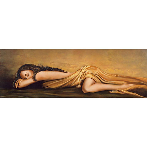 Resting Gold Ornate Wood Framed Art Print with Double Matting by Di Scenza, Ron