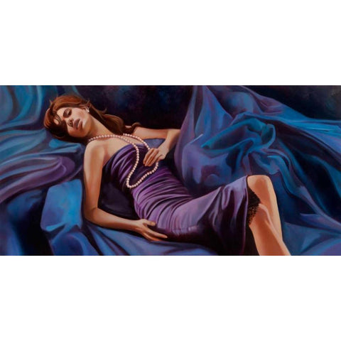 Coco Pearls Gold Ornate Wood Framed Art Print with Double Matting by Di Scenza, Ron