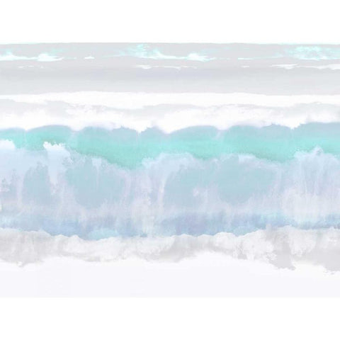 Aqua Undertones Black Modern Wood Framed Art Print with Double Matting by Springer, Rachel