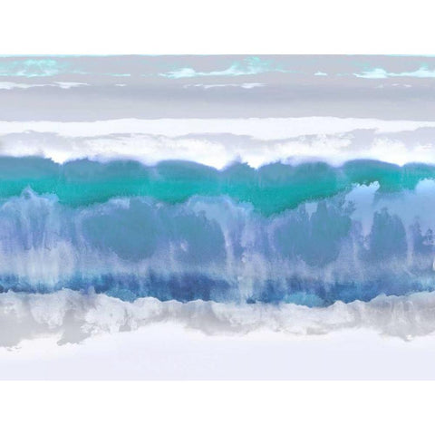 Undertones in Blue Black Modern Wood Framed Art Print by Springer, Rachel