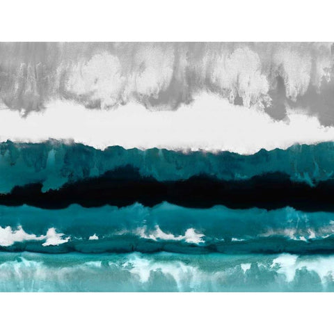 Cerulean View Black Modern Wood Framed Art Print with Double Matting by Springer, Rachel